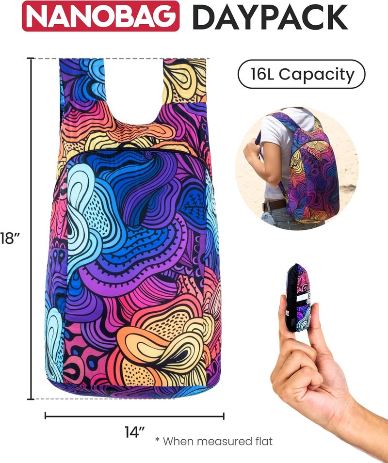 Nanobag Store Ultra-Lightweight Foldable Backpack for Traveling and Compact Mini Hiking Pack for Men & Women, Reusable Collapsible - Image 4